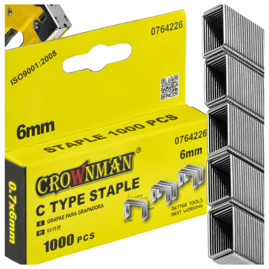 ZESTAW 1000SZT ZSZYWEK TYP C 0.7x6MM