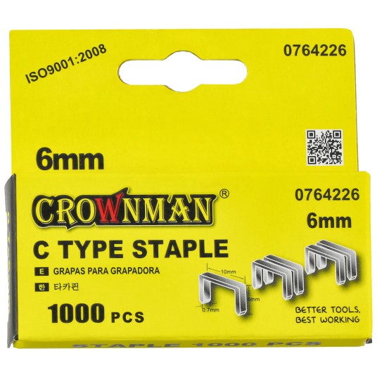 ZESTAW 1000SZT ZSZYWEK TYP C 0.7x6MM