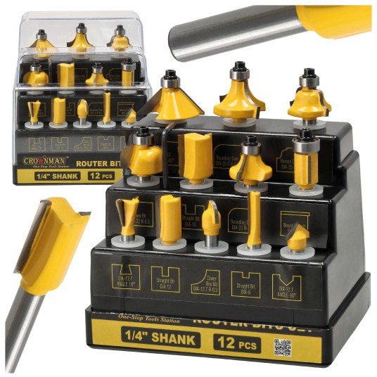 ZESTAW 12 SZTUK FREZÓW DO DREWNA