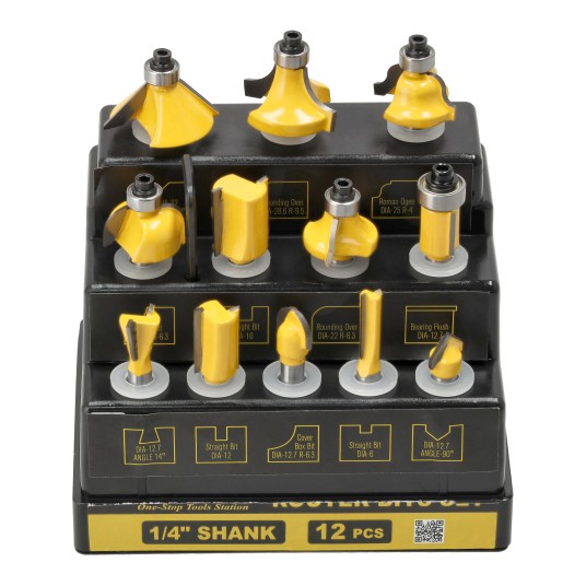 ZESTAW 12 SZTUK FREZÓW DO DREWNA