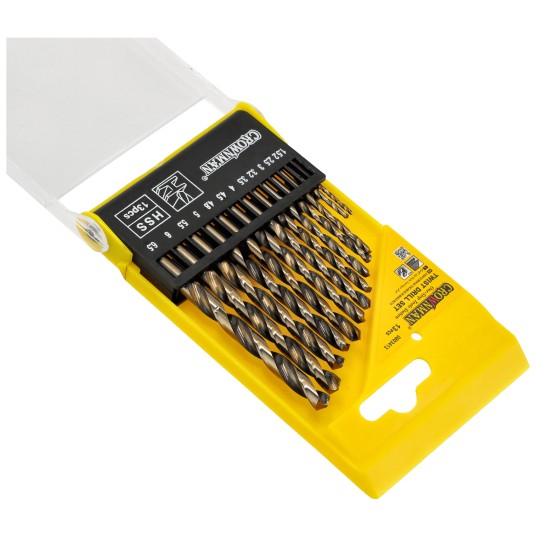 ZESTAW 13 SZTUK WIERTEŁ KRĘTYCH Z CHWYTEM PROSTYM