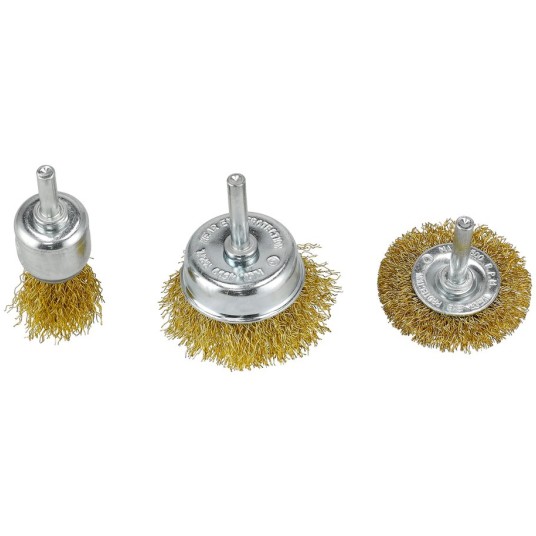 ZESTAW 3 SZCZOTEK DRUCIANYCH DO WIERTARKI