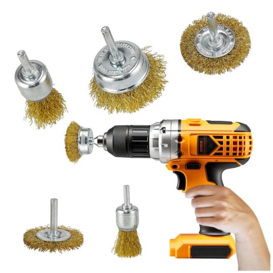 ZESTAW 3 SZCZOTEK DRUCIANYCH DO WIERTARKI