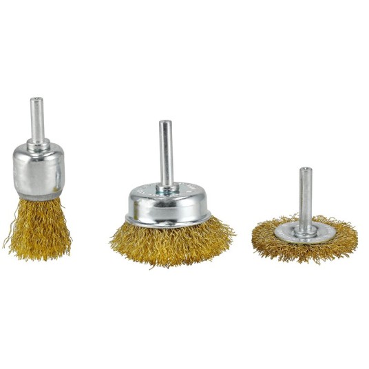 ZESTAW 3 SZCZOTEK DRUCIANYCH DO WIERTARKI