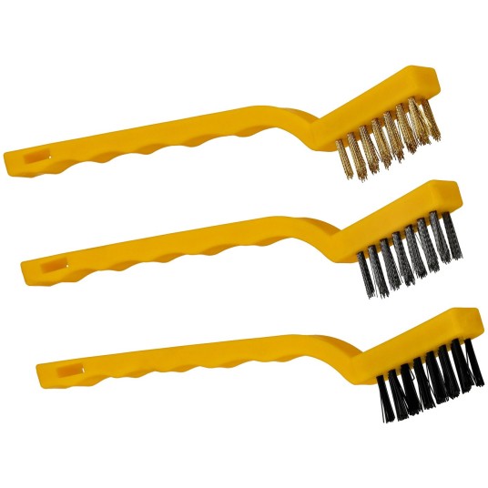 ZESTAW 3 SZTUK MINI SZCZOTEK DRUCIANYCH RĘCZNYCH