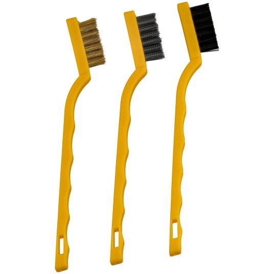 ZESTAW 3 SZTUK MINI SZCZOTEK DRUCIANYCH RĘCZNYCH