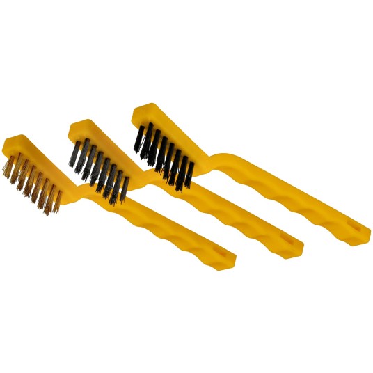 ZESTAW 3 SZTUK MINI SZCZOTEK DRUCIANYCH RĘCZNYCH