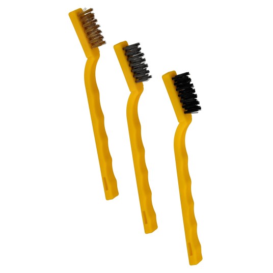 ZESTAW 3 SZTUK MINI SZCZOTEK DRUCIANYCH RĘCZNYCH