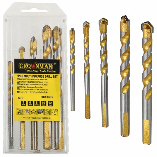 ZESTAW 5 SZTUK WIERTEŁ UNIWERSALNYCH