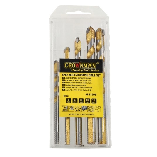 ZESTAW 5 SZTUK WIERTEŁ UNIWERSALNYCH