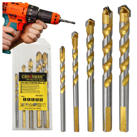 ZESTAW 5 SZTUK WIERTEŁ UNIWERSALNYCH