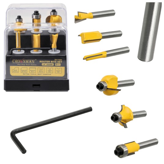 ZESTAW 6 SZTUK FREZÓW DO DREWNA