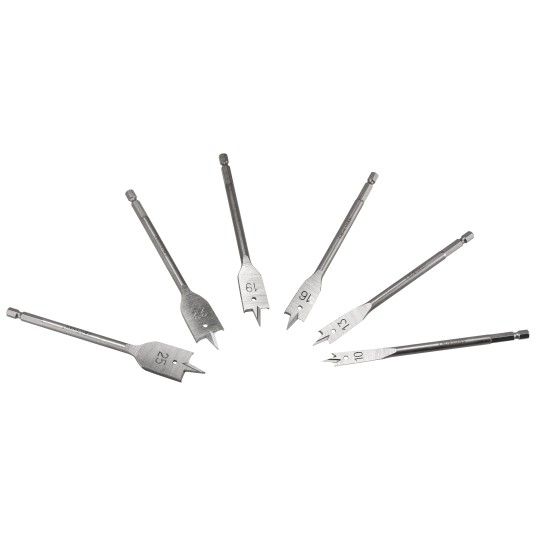 ZESTAW 6 SZTUK PŁASKICH WIERTEŁ DO DREWNA