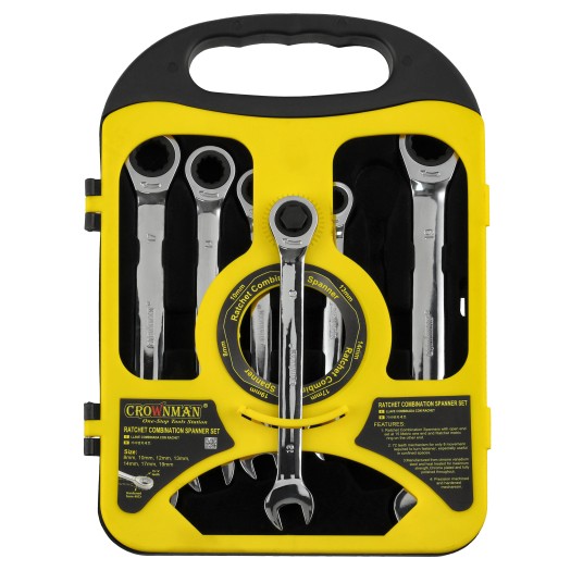 ZESTAW 7 KLUCZY PŁASKOOCZKOWYCH Z GRZECHOTKĄ