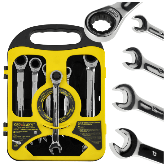 ZESTAW 7 KLUCZY PŁASKOOCZKOWYCH Z GRZECHOTKĄ