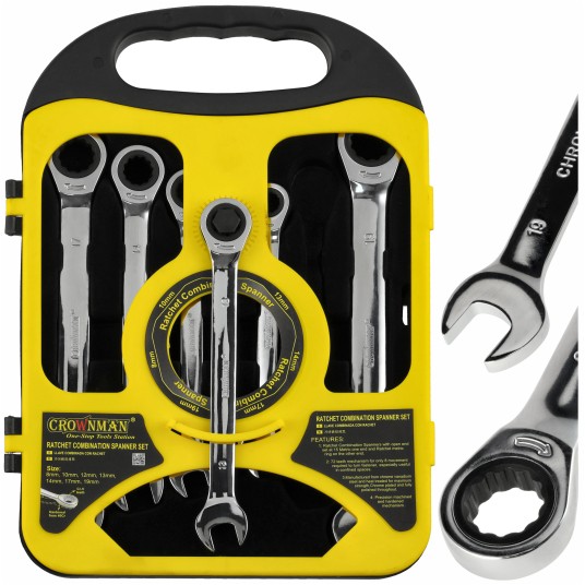 ZESTAW 7 KLUCZY PŁASKOOCZKOWYCH Z GRZECHOTKĄ