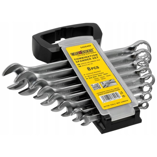 ZESTAW 8 SZTUK KLUCZY PŁASKO-OCZKOWYCH