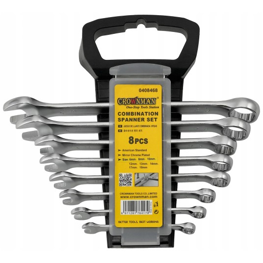 ZESTAW 8 SZTUK KLUCZY PŁASKO-OCZKOWYCH