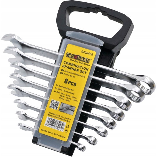 ZESTAW 8 SZTUK KLUCZY PŁASKO-OCZKOWYCH