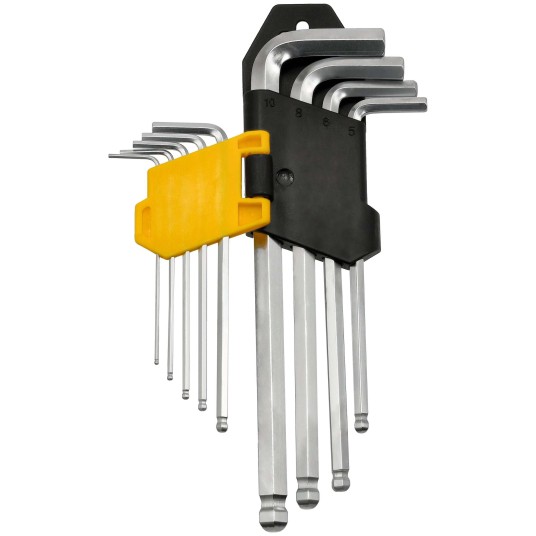 ZESTAW 9 SZTUK KLUCZY IMBUSOWYCH DŁUGICH Z KULKĄ