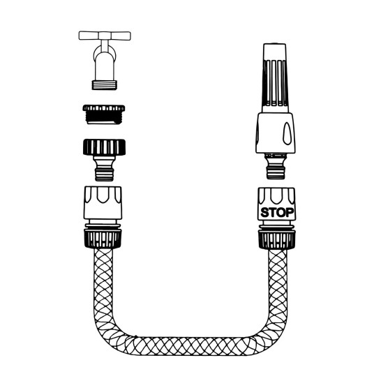 ZESTAW PLASTIKOWY DYSZA ZRASZAJĄCA+3 ZŁACZKI