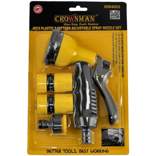 ZESTAW PLASTIKOWY PISTOLET ZRASZAJĄCY 8-FUNKCYJNY+3 ZŁĄCZKI