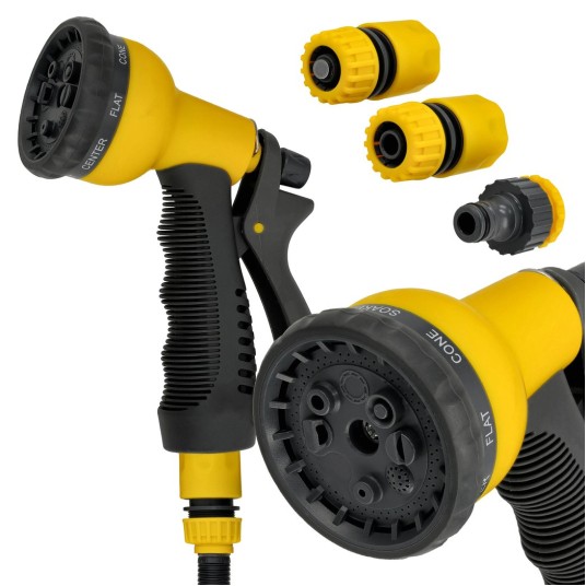 ZESTAW PLASTIKOWY PISTOLET ZRASZAJĄCY 8-FUNKCYJNY+3 ZŁĄCZKI