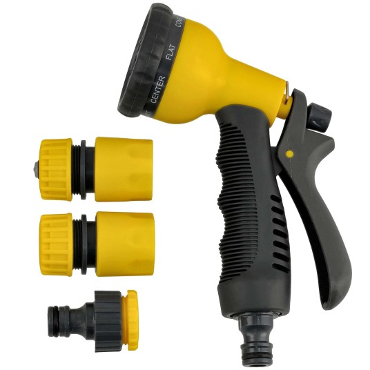 ZESTAW PLASTIKOWY PISTOLET ZRASZAJĄCY 8-FUNKCYJNY+3 ZŁĄCZKI