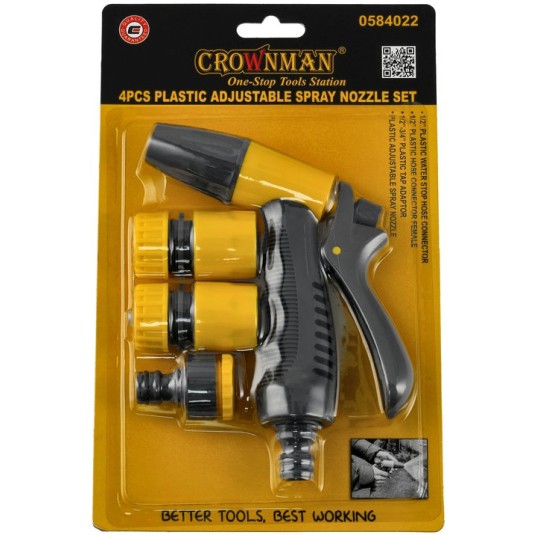 ZESTAW PLASTIKOWY PISTOLET ZRASZAJĄCY REGULOWANY+3 ZŁĄCZKI