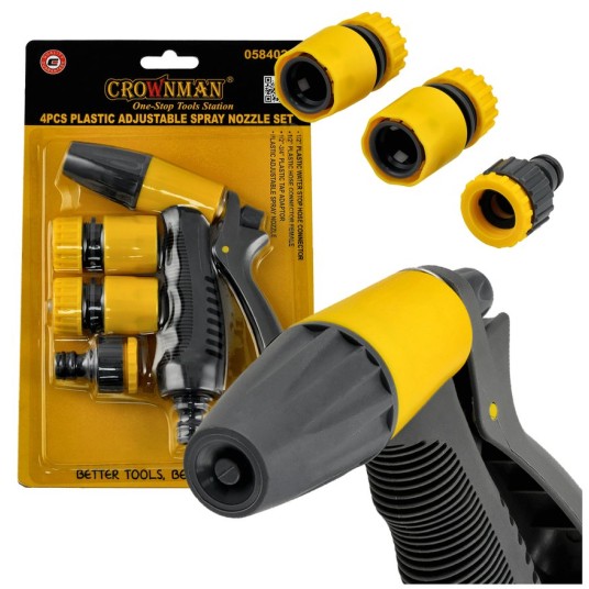 ZESTAW PLASTIKOWY PISTOLET ZRASZAJĄCY REGULOWANY+3 ZŁĄCZKI