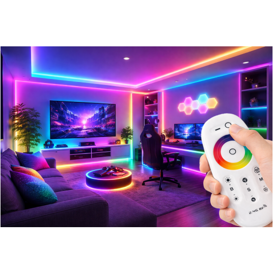 ZESTAW STEROWNIK + PILOT LED RGBW 2,4G RF 18A DC12-24V -zdjęcie numer 2