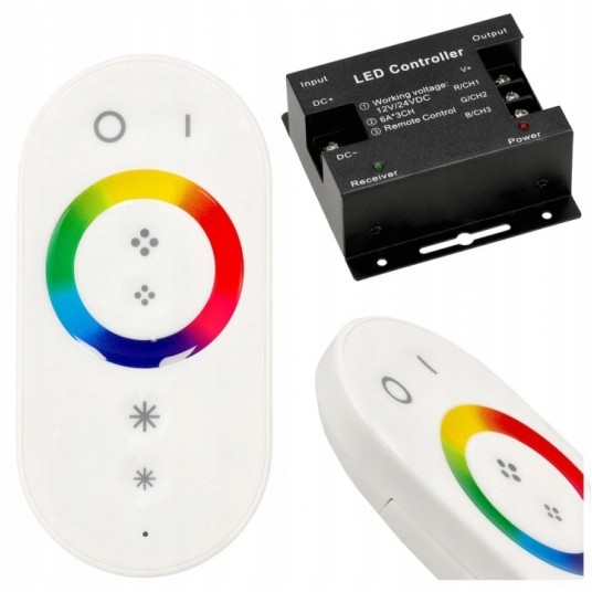 ZESTAW STEROWNIK + PILOT RGB RF OWAL W -zdjęcie numer 1