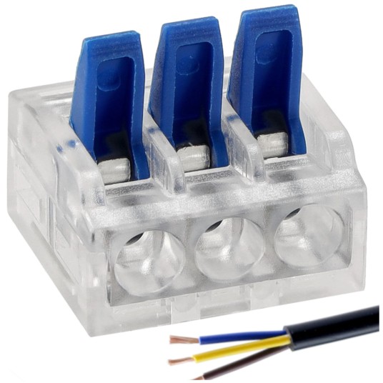 ZŁĄCZKA INSTALACYJNA ZACISKOWA 3-PRZEWODOWA/100 sz