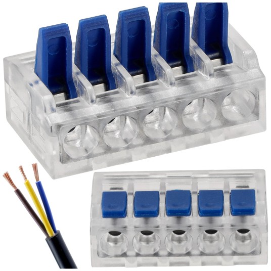 ZŁĄCZKA INSTALACYJNA ZACISKOWA 5-PRZEWODOWA/50szt