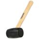 CZARNY GUMOWY MŁOTEK Z DREWNIANYM TRZONKIEM