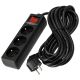 Przedłużacz 3 gniazda 5m z wlacznikim CZARNY