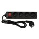 Przedłużacz 4 gniazda 1,5m z wlacznikim CZARNY