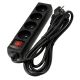 Przedłużacz 4 gniazda 3m z wlacznikim CZARNY
