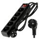Przedłużacz 5 gniazda 1,5m z wlacznikim CZARNY