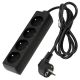 Przedłużacz zasilający 4 gniazda 1,5m CZARNY