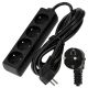 Przedłużacz zasilający 4 gniazda 3m CZARNY