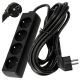 Przedłużacz zasilający 4 gniazda 5m CZARNY