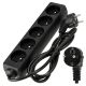 Przedłużacz zasilający 5 gniazda 1,5m CZARNY