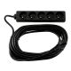 Przedłużacz zasilający 5 gniazda 10m CZARNY