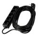 Przedłużacz zasilający 5 gniazda 10m CZARNY