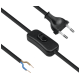 PRZEWÓD 1,5M Z WŁĄCZNIKIEM KOŁYSKOWYM 230V CZARNY