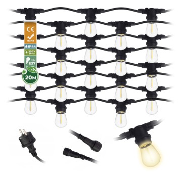 GIRLANDA 20M + 21 ŻARÓWEK 1W NW