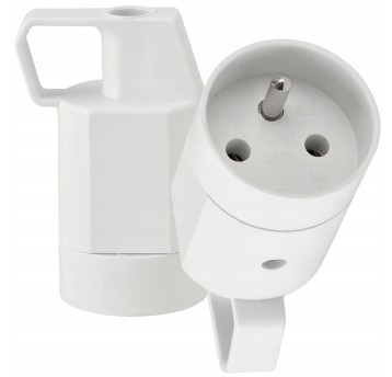 GNIAZDO Z UCHWYTEM 230V BIAŁE