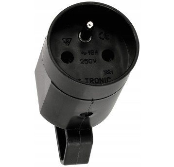 GNIAZDO Z UCHWYTEM 230V CZARNE