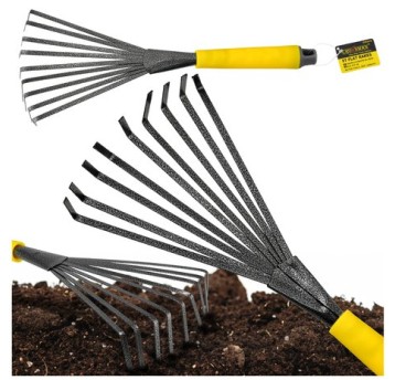 GRABKI 9-ZĘBNE WACHLARZOWE Z PLASTIKOWĄ RĄCZKĄ